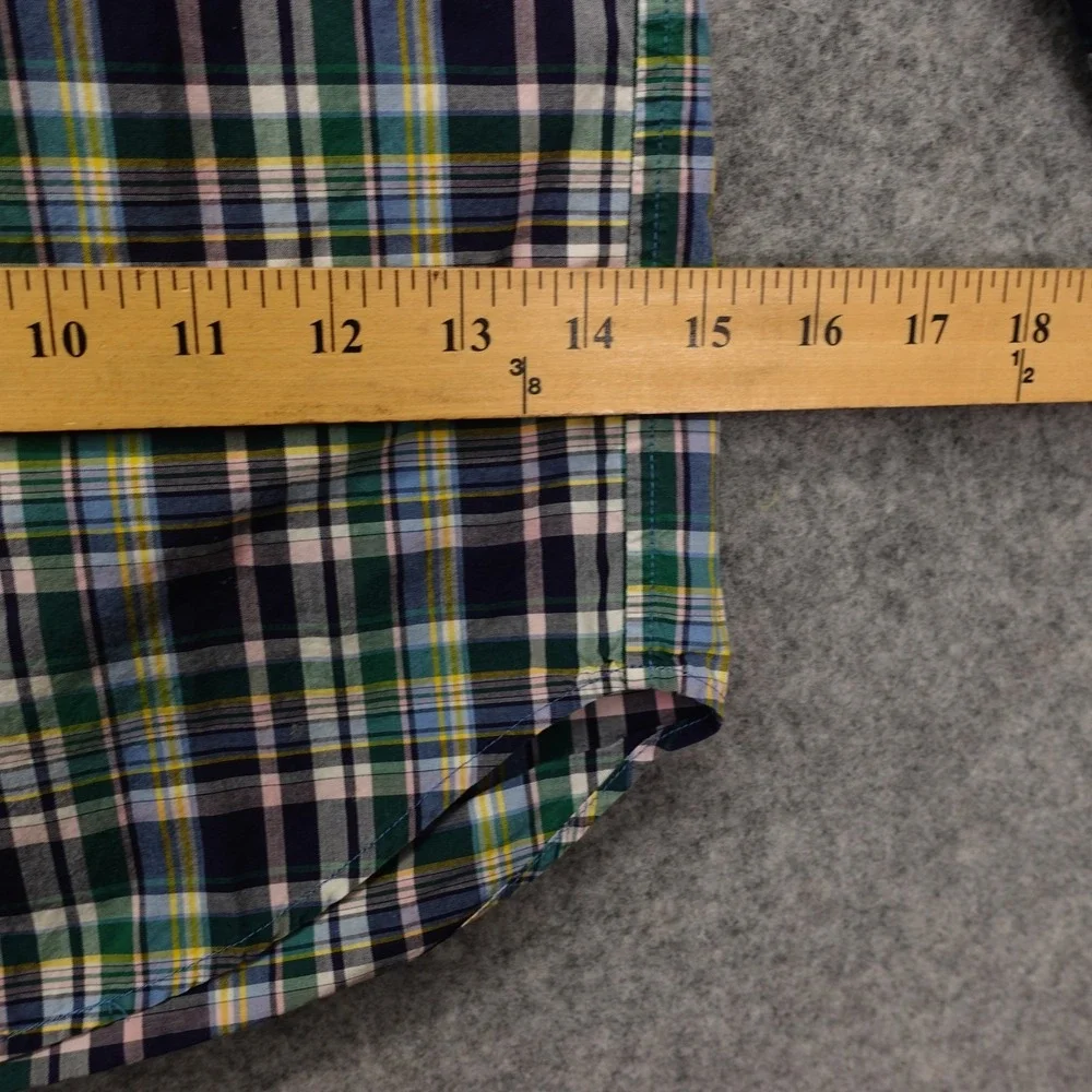 Oxford Button Down‎ Shirt Boys 6 Green Blue Tartan Plaid RALPH LAUREN Pony RL